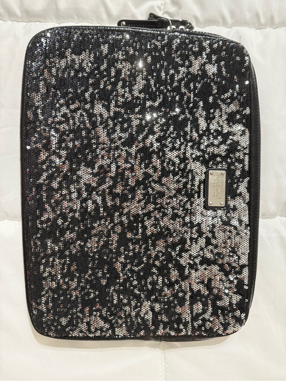 Nine West Black and Silver Sequin Laptop Sleeve